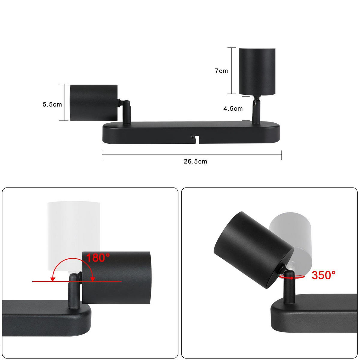 STRAHLER Freiheit 27/7/14 cm - Schwarz, Metall (27/7/14cm) - Nettlife