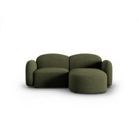 ECKSOFA rechts Blair aus Chenille-Stoff grün meliert 3 Sitzplätze - Grün, Textil (155/194cm) - Micadoni