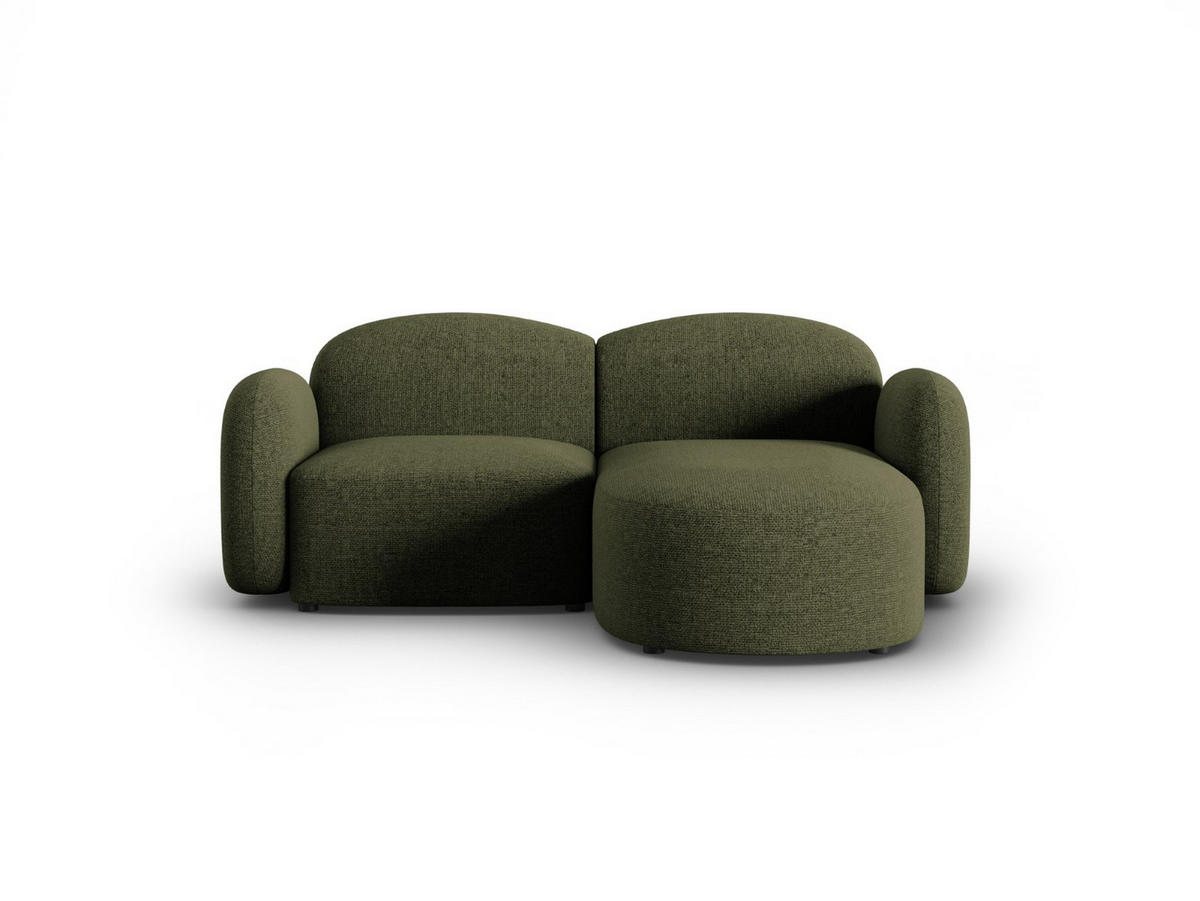 ECKSOFA rechts Blair aus Chenille-Stoff grün meliert 3 Sitzplätze - Grün, Textil (155/194cm) - Micadoni