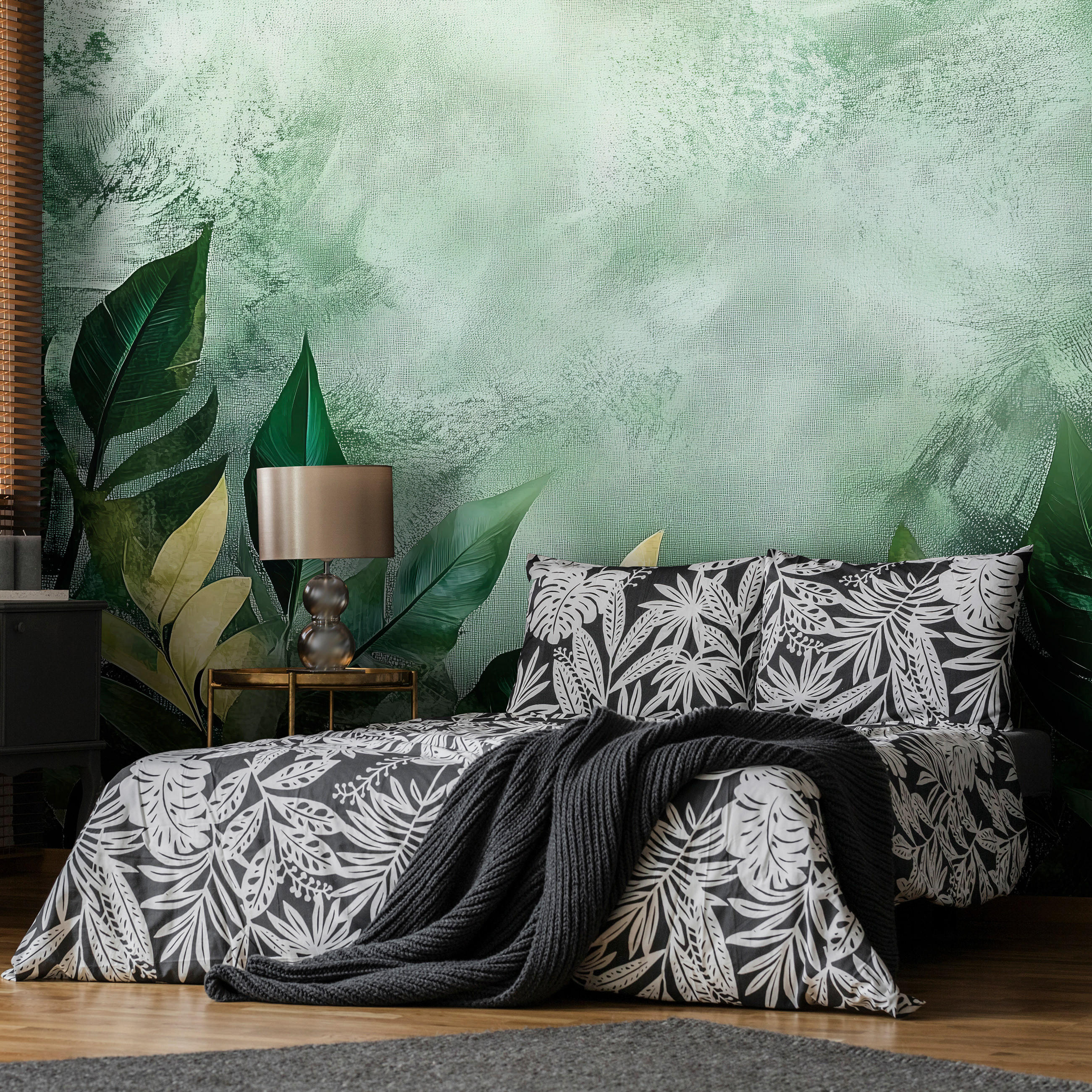FOTOTAPETE Blätter Grün Natur Vlies Tapete Wohnzimmer Schlafzimmer 400x280 - Grün, Papier (400/280cm) - Wallarena