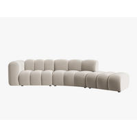 SOFA modular rechts Lupine aus Samt beige 5 Sitzplätze - Beige, Textil (166/70/335cm) - Micadoni