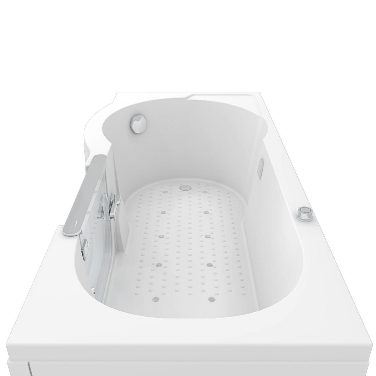 SENIOREN Wanne Sitzwanne mit Tür S12-AIR-R 85x170 - Weiß, Glas/Kunststoff (170/60/85cm) - AcquaVapore by Sandra Jentho