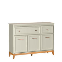 KOMMODE Windsor Kaschmir, Dreitürige mit Schubladen - Kaschmir, Holzwerkstoff (134/100/41cm) - Bettso