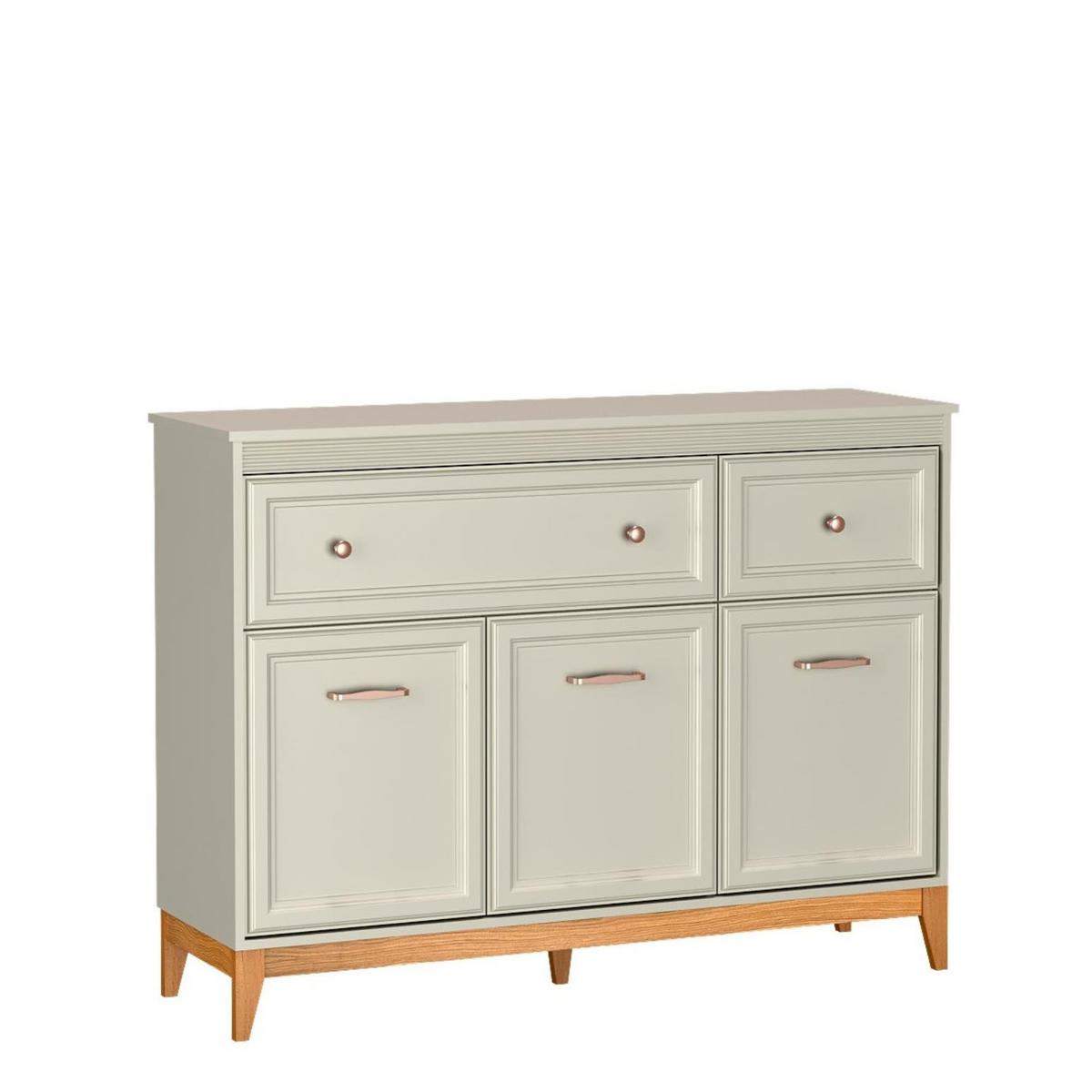 KOMMODE Windsor Kaschmir, Dreitürige mit Schubladen - Kaschmir, Holzwerkstoff (134/100/41cm) - Bettso