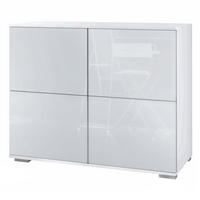 KOMMODE Rova Weiß Hochglanz - Weiß Hochglanz, Holzwerkstoff (92.5/75.5/35cm) - Vladon