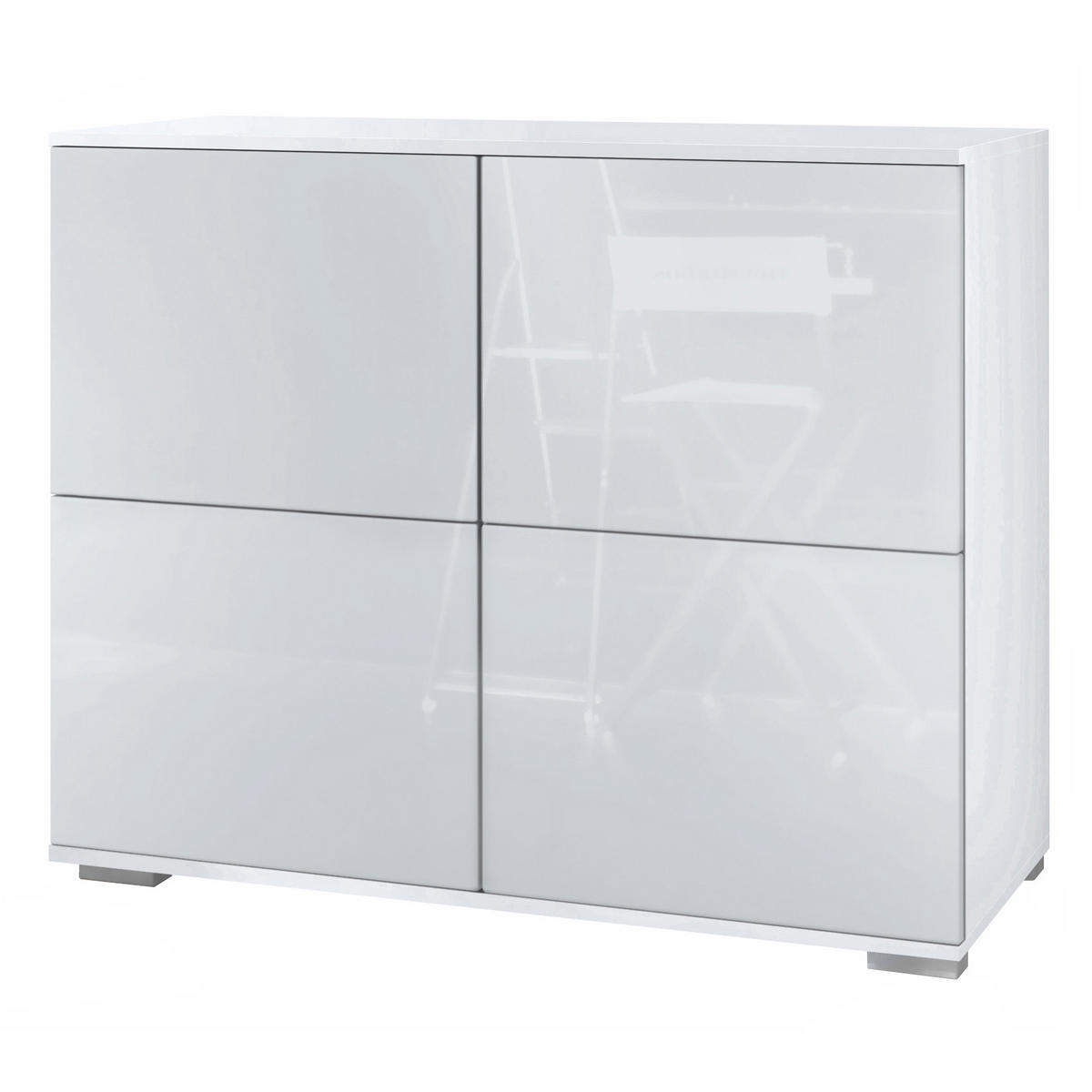 KOMMODE Rova Weiß Hochglanz - Weiß Hochglanz, Holzwerkstoff (92.5/75.5/35cm) - Vladon