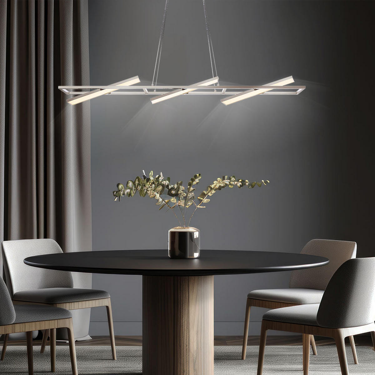 LED HÄNGELEUCHTE SAVINJA Silber - Silberfarben, Metall (153/17/120cm) - Globo Lighting