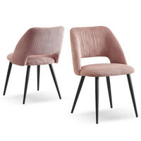 STUHL VICKY Rosa 2 Stück - Rosa, Textil/Metall (53/80/57cm) - B&D Home