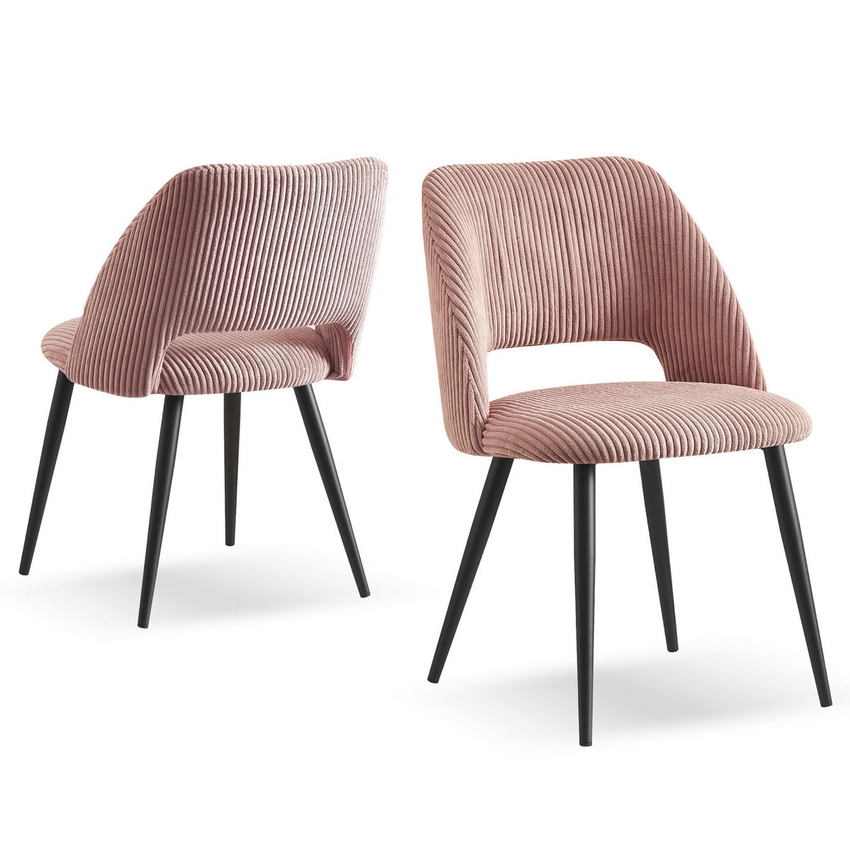 STUHL VICKY Rosa 2 Stück - Rosa, Textil/Metall (53/80/57cm) - B&D Home