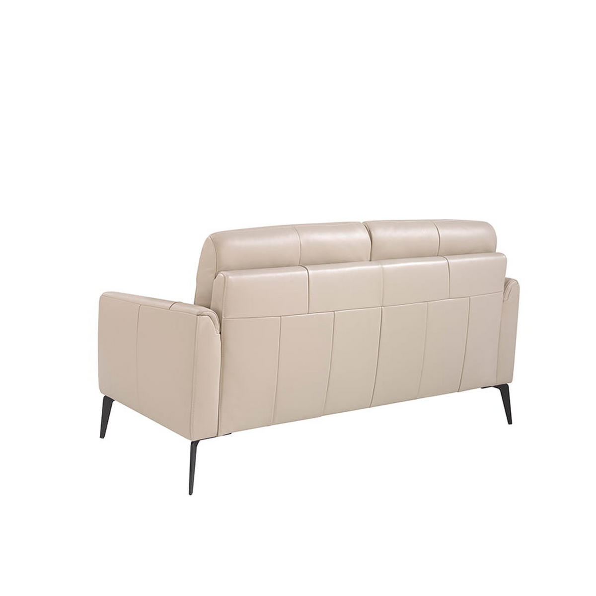 SOFA 2-SITZER Taupe Grau Schwarz 152/88/87 cm - Dunkelgrau/Schwarz, Leder (152/87/88cm) - ANGEL CERDA