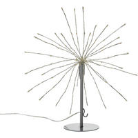LED-EISKRISTALLLEUCHTE - 90 LEDs Ø50cm für Innen und Außen mit Timerfunktion in Silber, Batteriebetrieben - Silberfarben, Kunststoff (25/25/25cm) - Northpoint