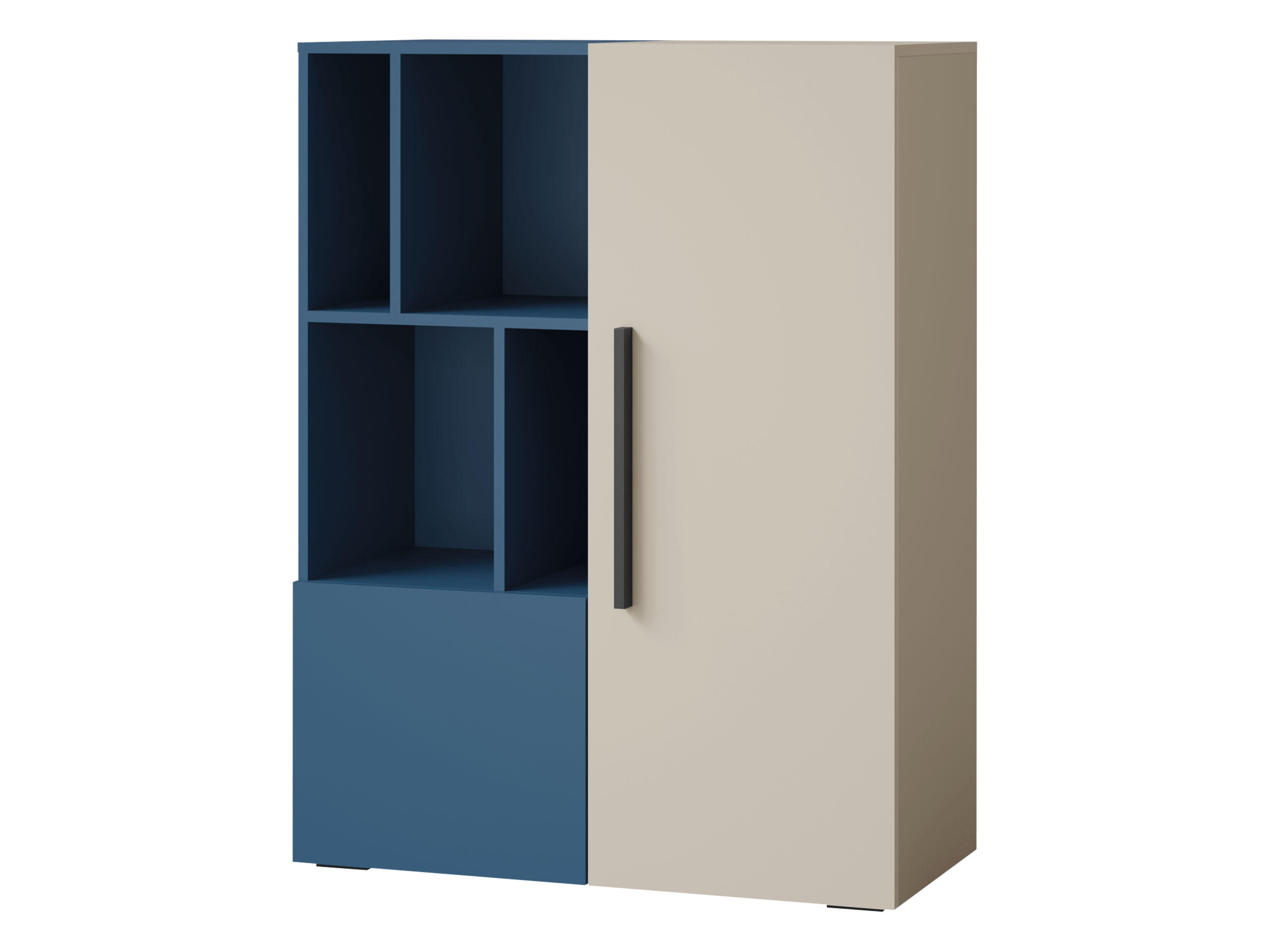 REGAL Lorin 2D LO06 - Kaschmir/Blau, Holzwerkstoff (91/118/40cm) - MIRJAN24