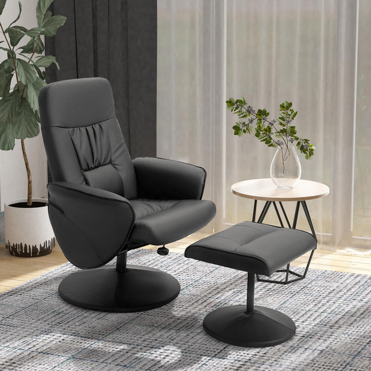 RELAXSESSEL DE-17366 Schwarz - Schwarz, Metall (81/101/76cm) - ComfortXL