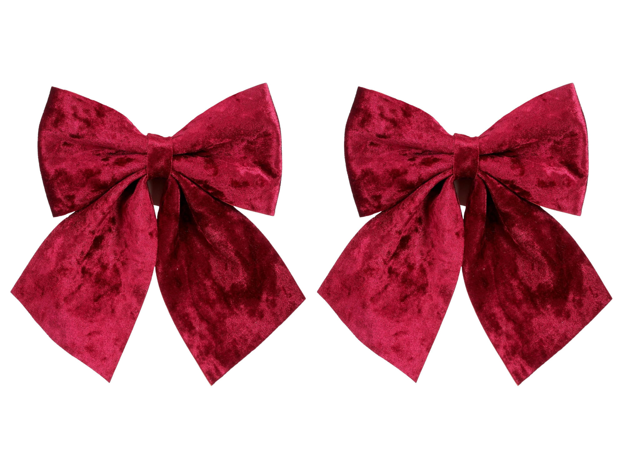 WEIHNACHTSSCHLEIFEN 2er-Set Schleife rot 20 × 24 cm - Rot, Kunststoff (24cm) - LAALU