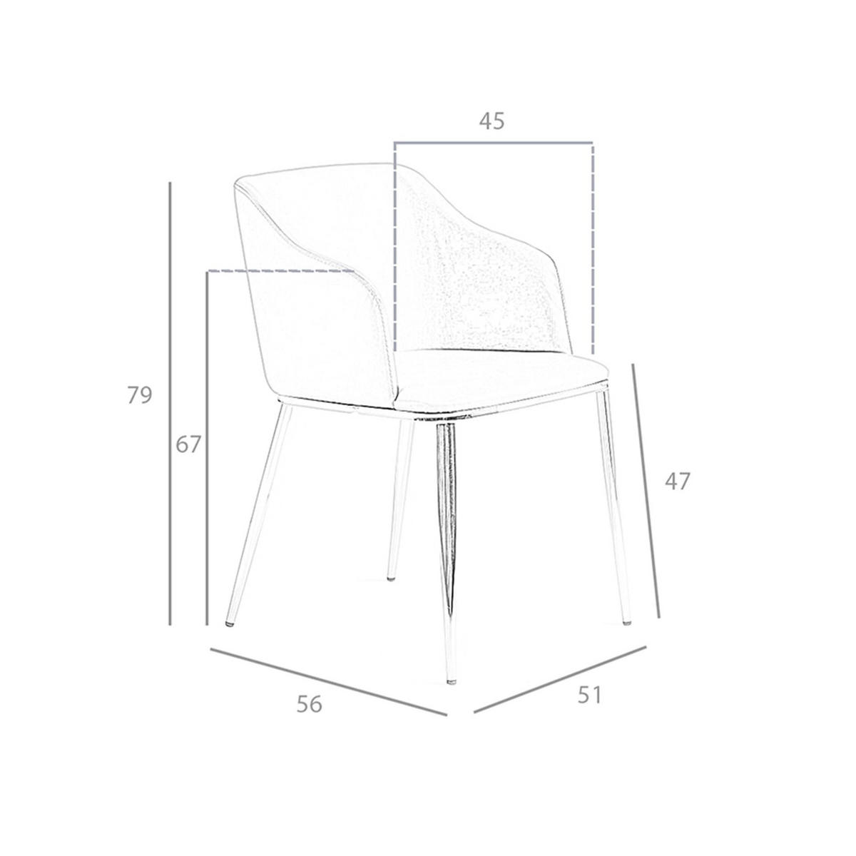 STUHL Kunstleder braun 51/56/79 cm - Chromfarben/Edelstahlfarben, Leder/Kunststoff (51/79/56cm) - ANGEL CERDA