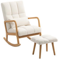 SCHAUKELSTUHL mit Fleece-Bezug 64,5L x 82B x 99H cm Weiß - Weiß, Kunststoff (64.5/99/82cm) - HOMCOM