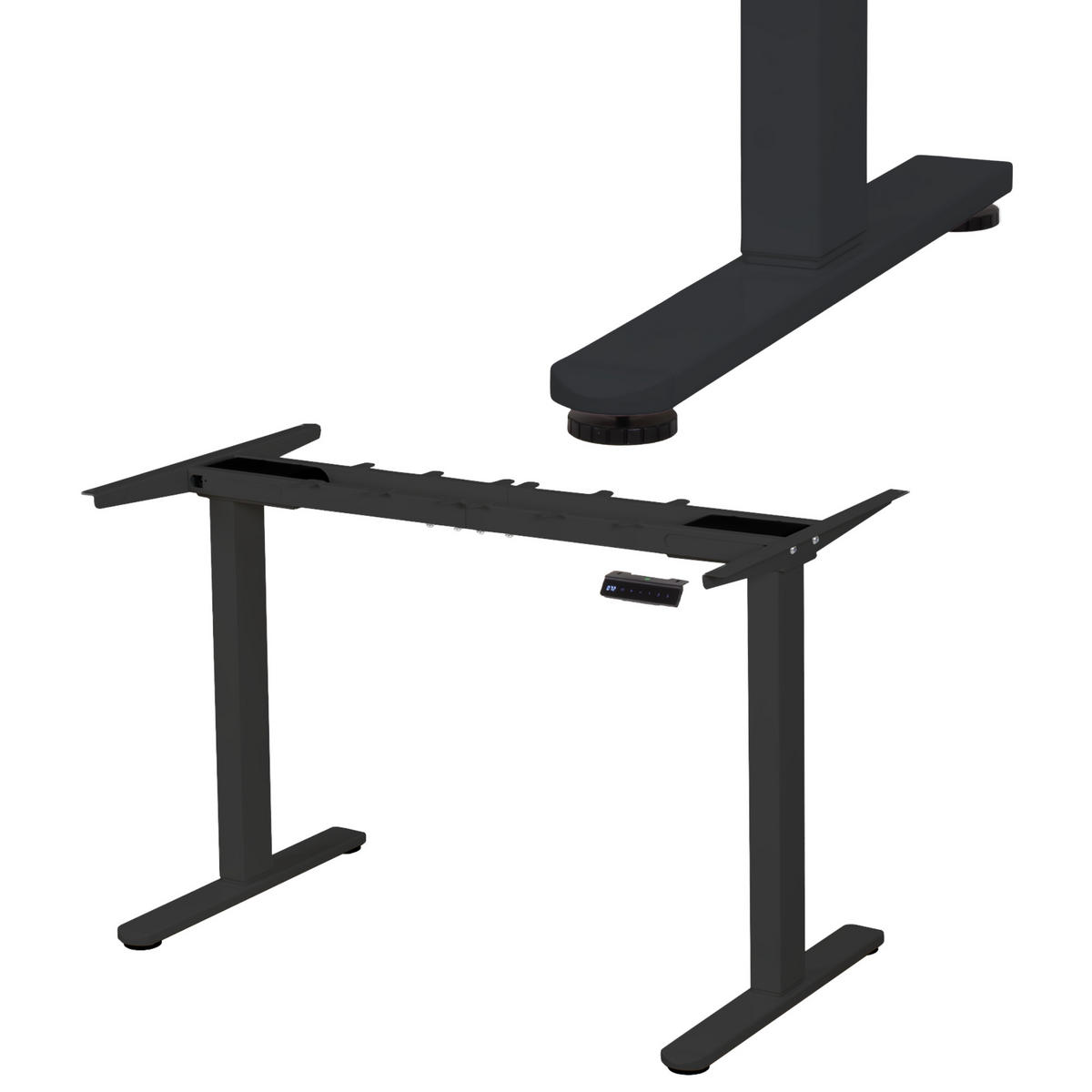 TISCHGESTELL HÖHENVERSTELLBAR LIFT S5 schwarz - Schwarz, Metall (68/180/118cm) - Albatros