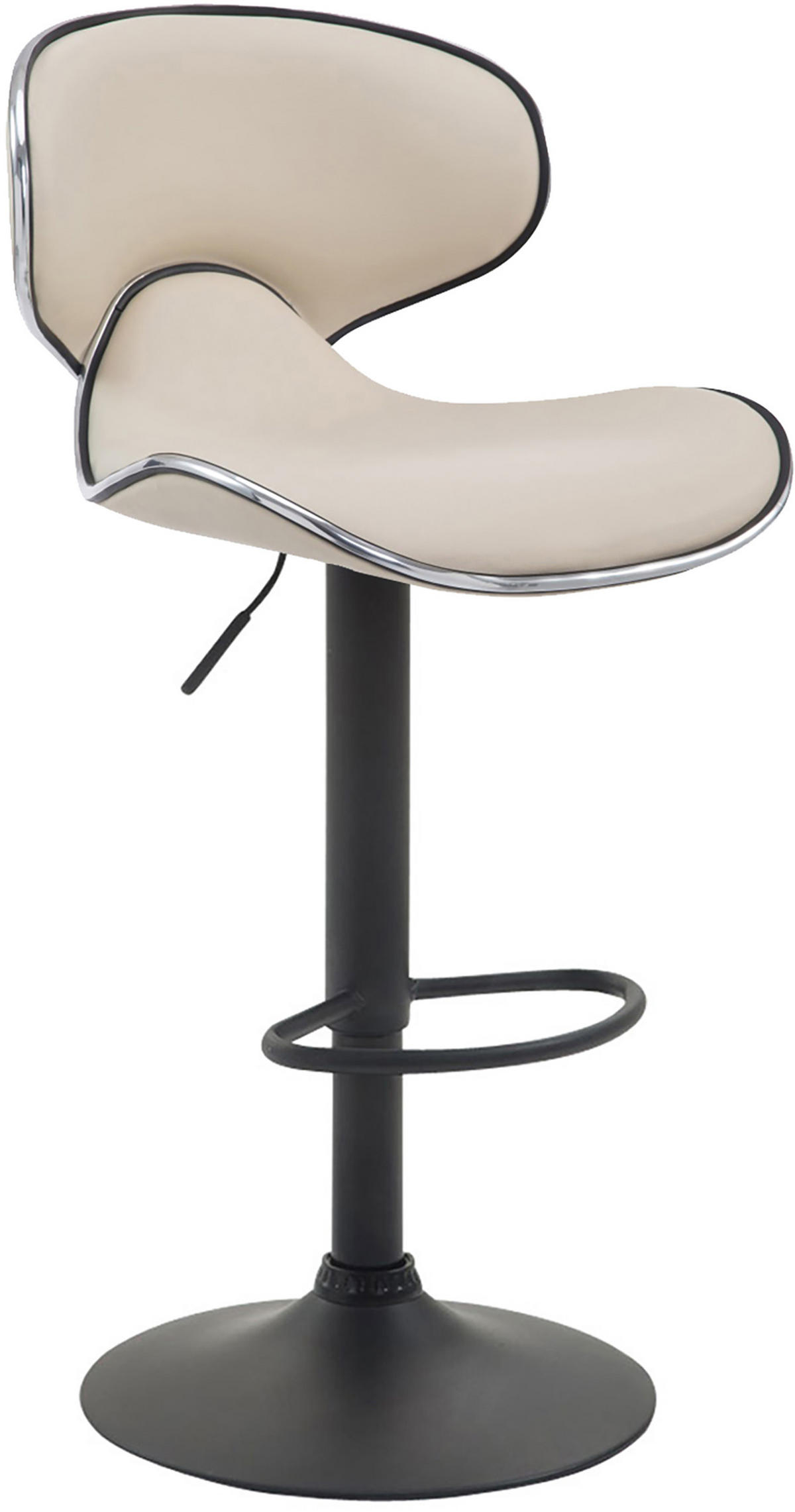 BARHOCKER 2er Set Las-Mallorcas Kunstleder schwarz creme - Creme/Schwarz, Kunststoff/Metall (46/108/49cm) - TPFLiving