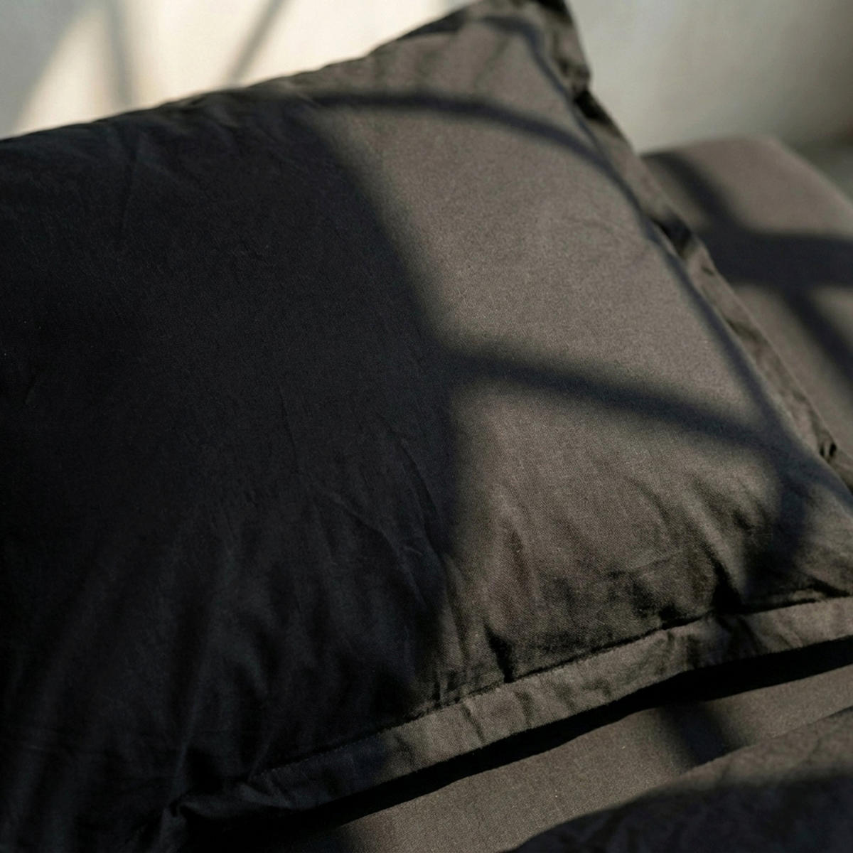 KISSENBEZUG Basic Schwarz 45x155 cm - Schwarz, Textil (45/155cm) - Happy Friday