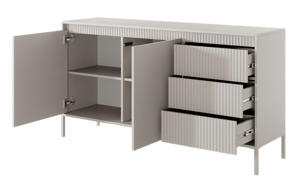 SIDEBOARD Falsetto Beige 153 cm - Beige, Holzwerkstoff/Metall (153/81.5/39.5cm) - Selsey