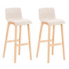 BARHOCKER 2er Set Stoff creme - Eukalyptusholzfarben/Creme, Holz/Textil (41/101/46cm) - CLP
