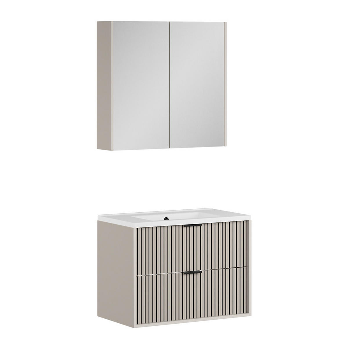 BADMÖBEL-SET Ruford Cashmere 3 Teile - Kaschmir, Holzwerkstoff (80/57/45cm) - Vicco