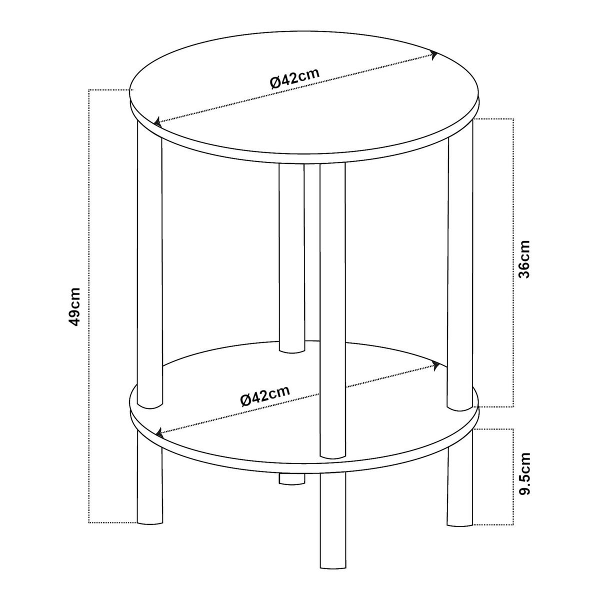 BEISTELLTISCH Ves - Weiß, Holzwerkstoff (42/42/49cm) - [en.casa]