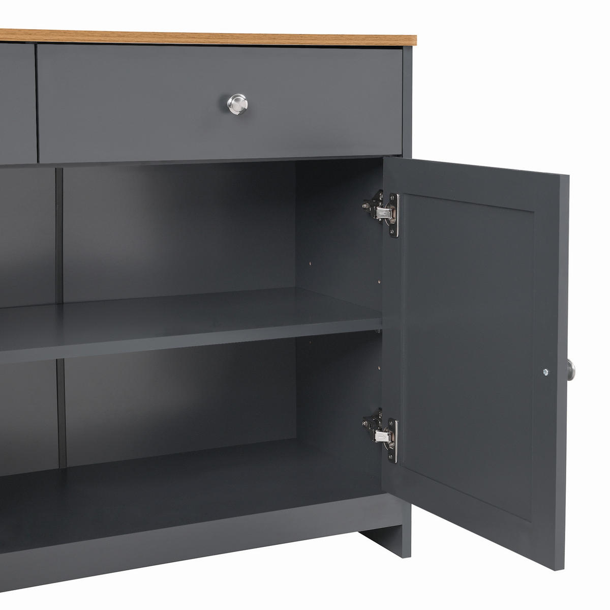 KOMMODE aus MDF 160x37x75cm in Schwarz mit 3 Schubladen - Schwarz, Holzwerkstoff (160/75/37cm) - Modfu