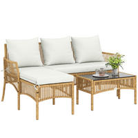 GARTENLOUNGE-SET 3tlg DE-13701 mit Liege & Tisch Creme - Creme, Metall - ComfortXL