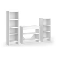 SET KUPAONSKOG NAMJEŠTAJA Karli, Bijela, 3 dijela - bijela, drvni materijal (131.4/108.2/26.3cm) - Vicco