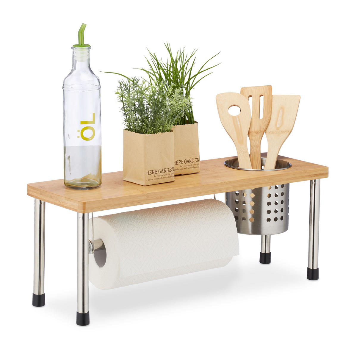 KÜCHENREGAL - Multicolor, Holz/Metall (55/21/18cm) - Relaxdays