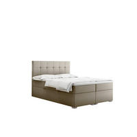 BOXBETT Mit Matratze Und Bettkasten LINDT Stoff Velvet 160x200 cm Beige H2-Pocket - Beige, Holz/Holzwerkstoff (160/200cm) - Kaiser Möbel