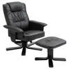 RELAXSESSEL KUNSTLEDER, SET MIT HOCKER CHARLY - Schwarz, Textil (76/87/61cm) - IDIMEX
