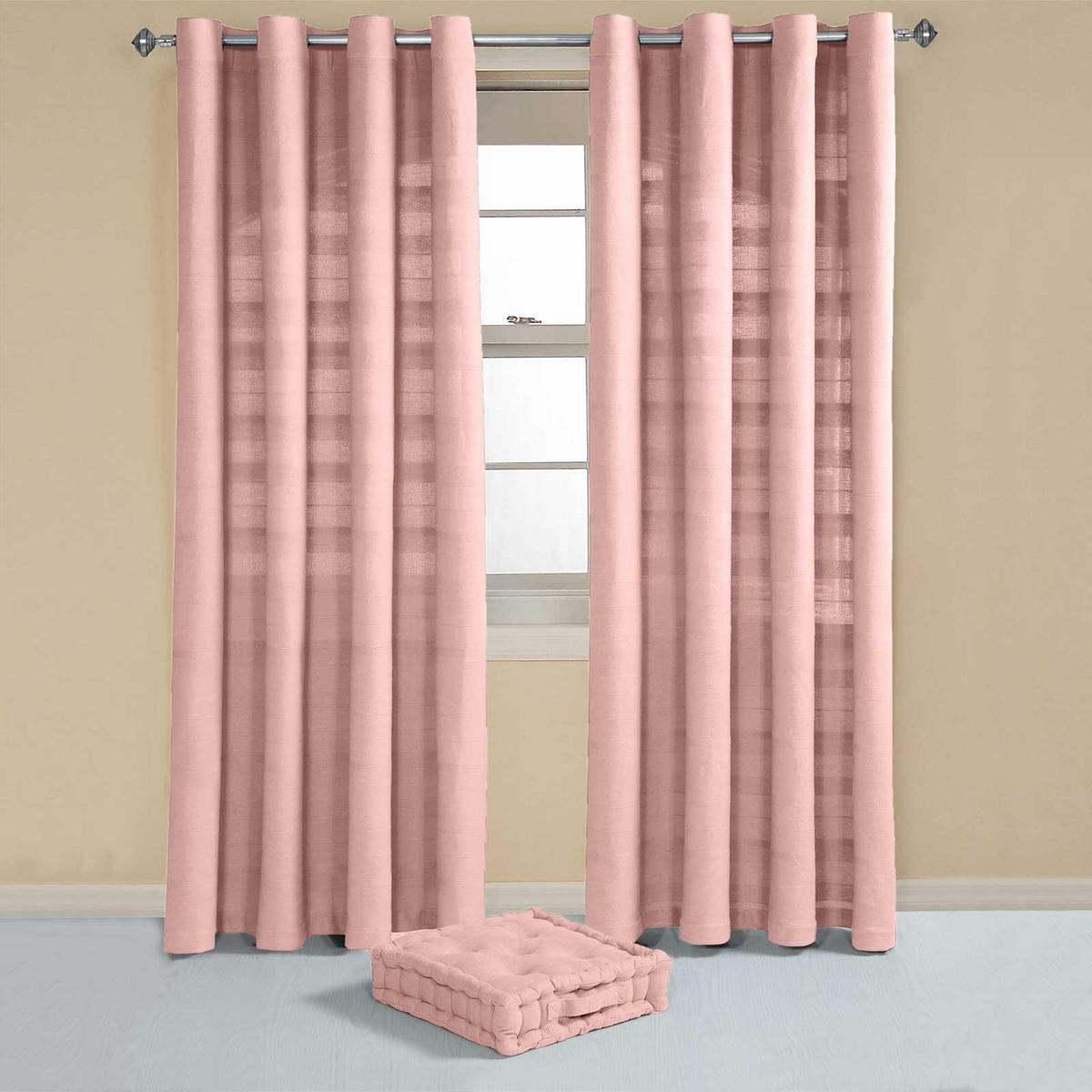 ÖSENVORHANG Rajput blickdicht 2er-Set, 167/228 cm - Rosa, Textil (167/228cm) - Homescapes