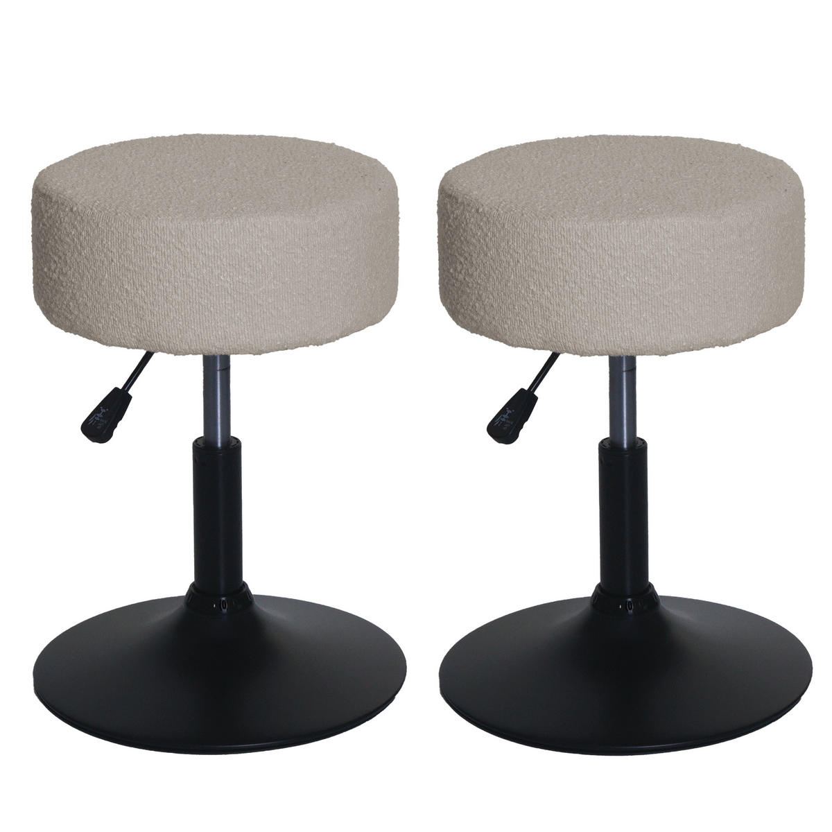 HOCKER Beige 2er-Set - Beige, Textil (37/57/37cm) - MCW