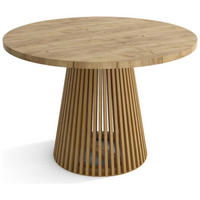 RUND ESSZIMMERTISCH DUSTO, ausziehbarer Tisch Durchmesser: 100/200 cm, Wohnzimmertisch Farbe: CRAFT, mit Holzbeinen - Braun, Holzwerkstoff (100/100/79cm) - Sepro Meble