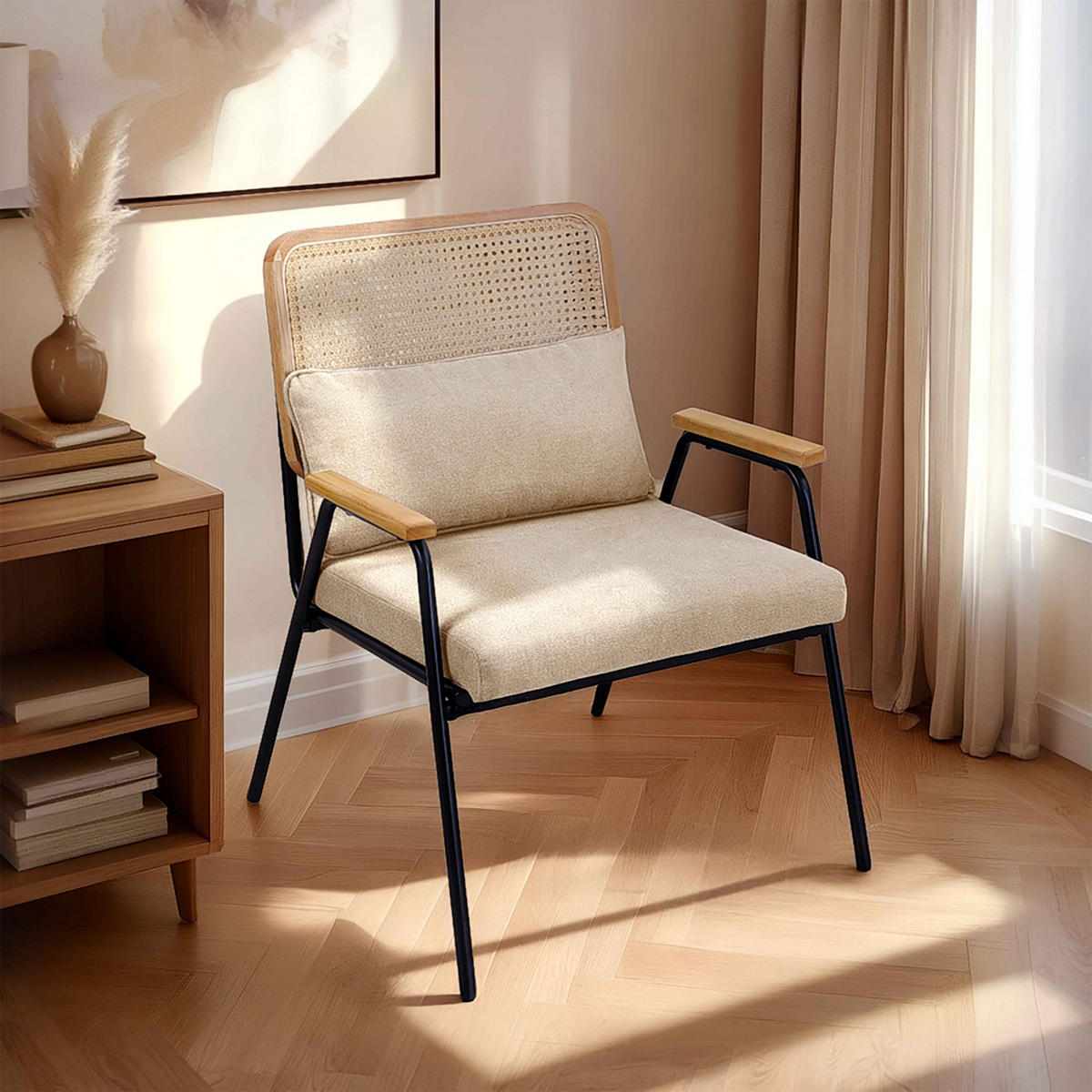 RELAXSESSEL, Weiß - Weiß, Textil (63/83/68cm) - Oviala