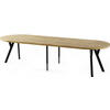 ESSTISCH Twixy XXL groß rund oval ausziehbar, Eiche Hell Braun 100-300/100/76 cm - Eichefarben/Schwarz, Holz/Holzwerkstoff (100/100/76cm) - WFL GROUP