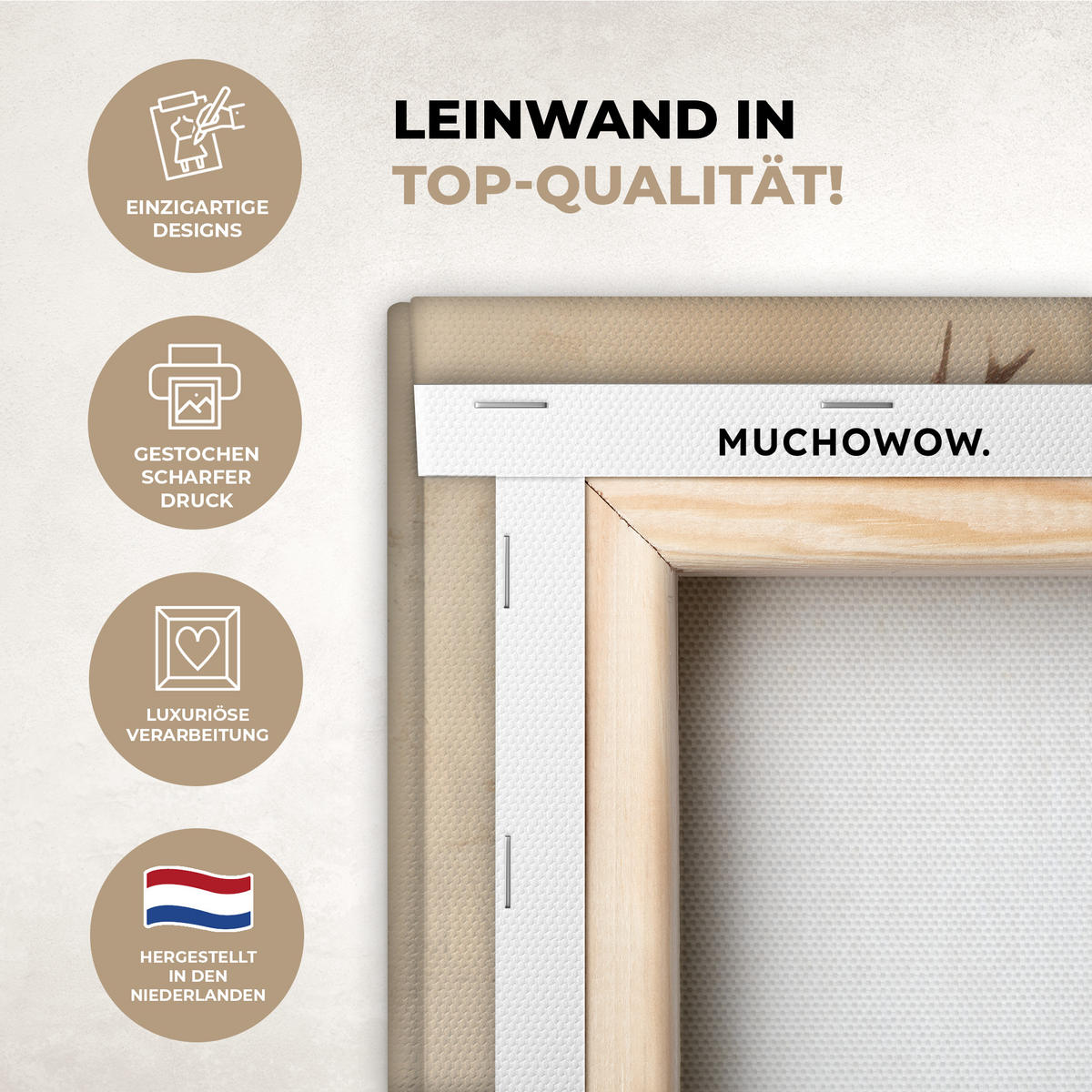 LEINWANDBILD Weihnachten - Hirsch - Geweih - Weihnachtskugel - Rentier 20x30 cm - Hellbraun, Textil (20/30cm) - MuchoWow