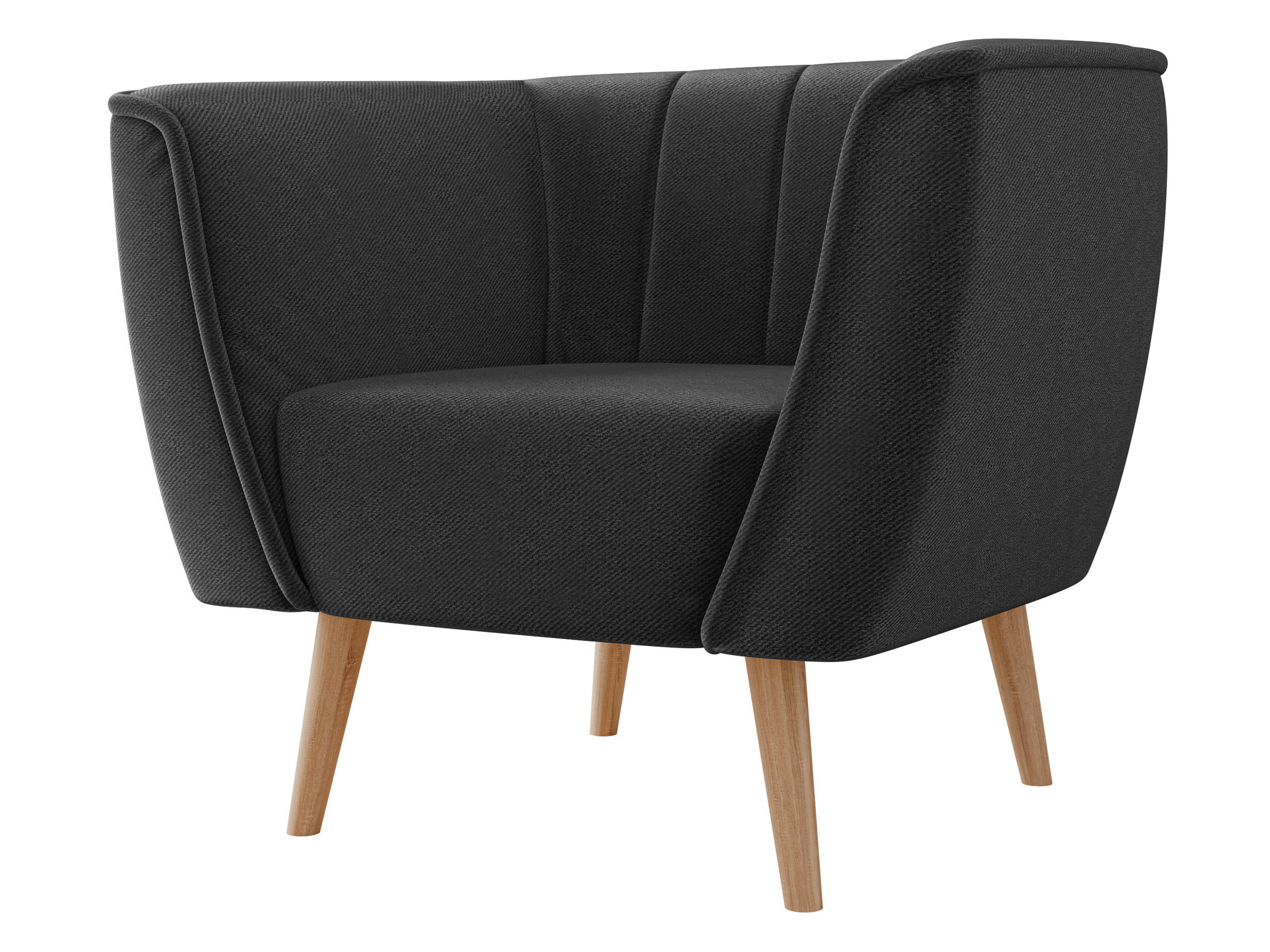 SESSEL Pas 1 - Dunkelgrau/Naturfarben, Holz/Textil (82/75/74cm) - MIRJAN24