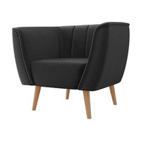 SESSEL Pas 1 - Dunkelgrau/Naturfarben, Holz/Textil (82/75/74cm) - MIRJAN24