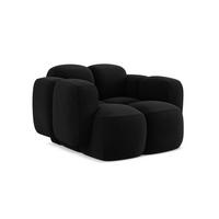 SESSEL Samt Stoff Schwarz - Schwarz, Holzwerkstoff/Kunststoff (120/72/115cm) - Makamii