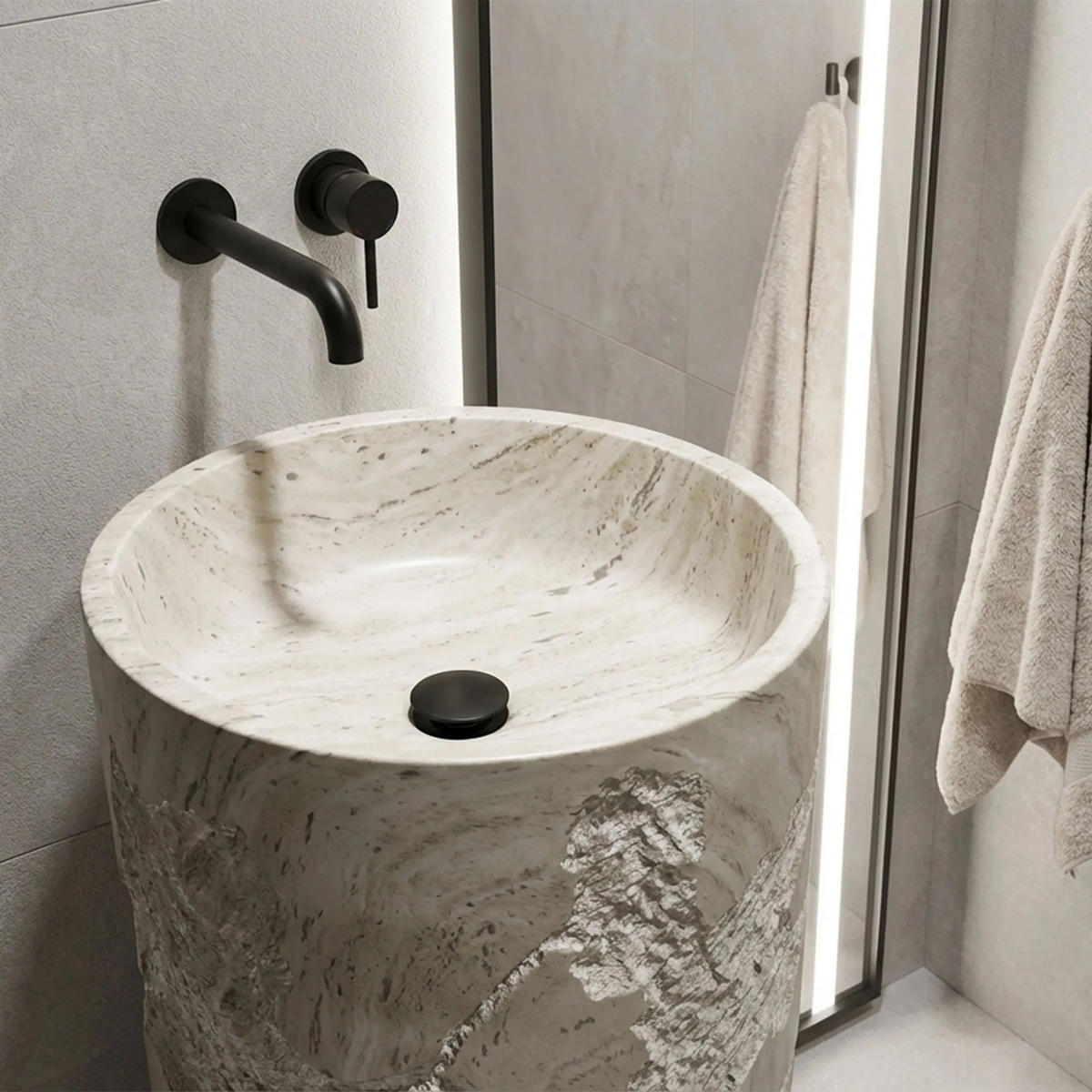 STANDWASCHBECKEN Rea Revello - Beige, Keramik (46/85.5/46cm) - REA