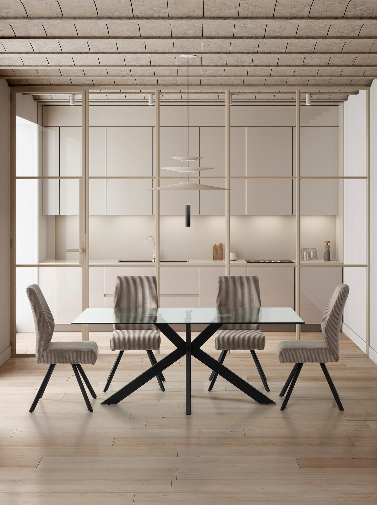 ESSTISCH Celia Schwarz 180/100/76 cm - Schwarz, Metall (180/100/76cm)