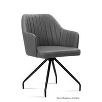 ARMLEHNSTUHL (4er-Set) Dinara 58x81x60 Schwarz/Grau - Schwarz/Grau, Kunststoff (60/81/58cm) - 58aufmkessel