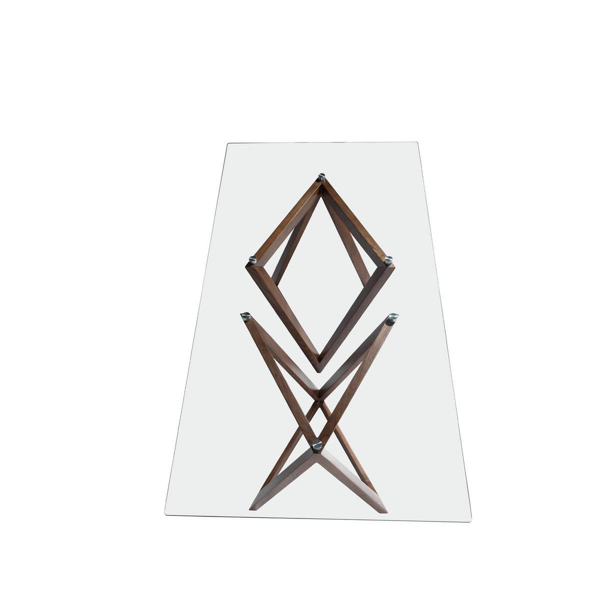 ESSTISCH Esstisch Rechteckig gehärtetes Glas aus walnussfarbenes Holz 180/90/75 cm - Transparent/Walnussfarben, Holz (90/180/75cm) - ANGEL CERDA