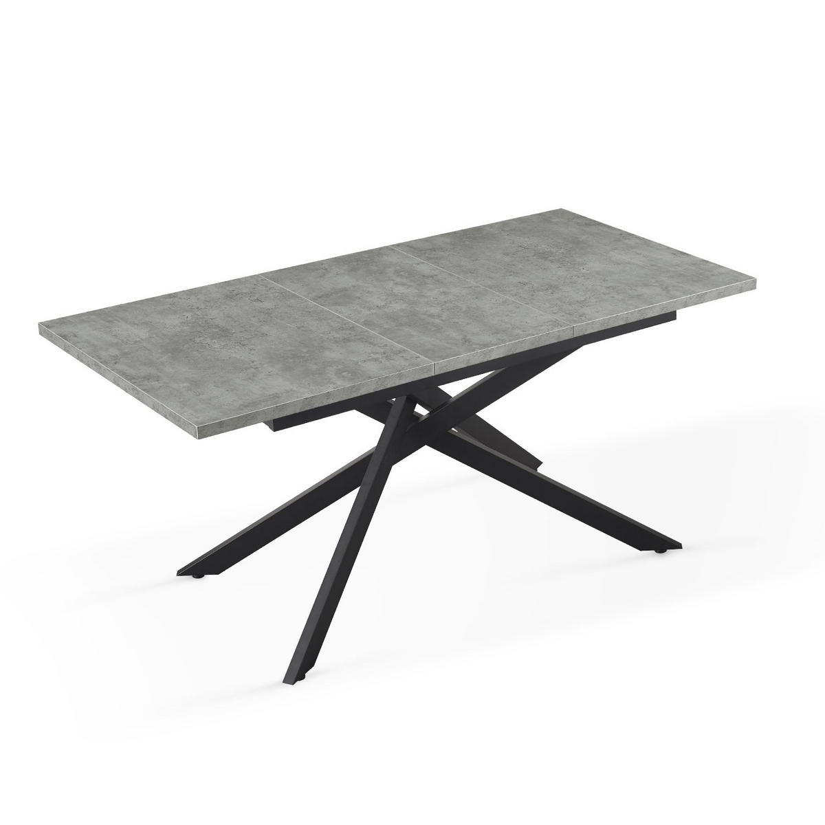 ESSTISCH LARS 120-160/80/76 cm Beton - Anthrazit, Holz (80/120/76cm) - B&D Home