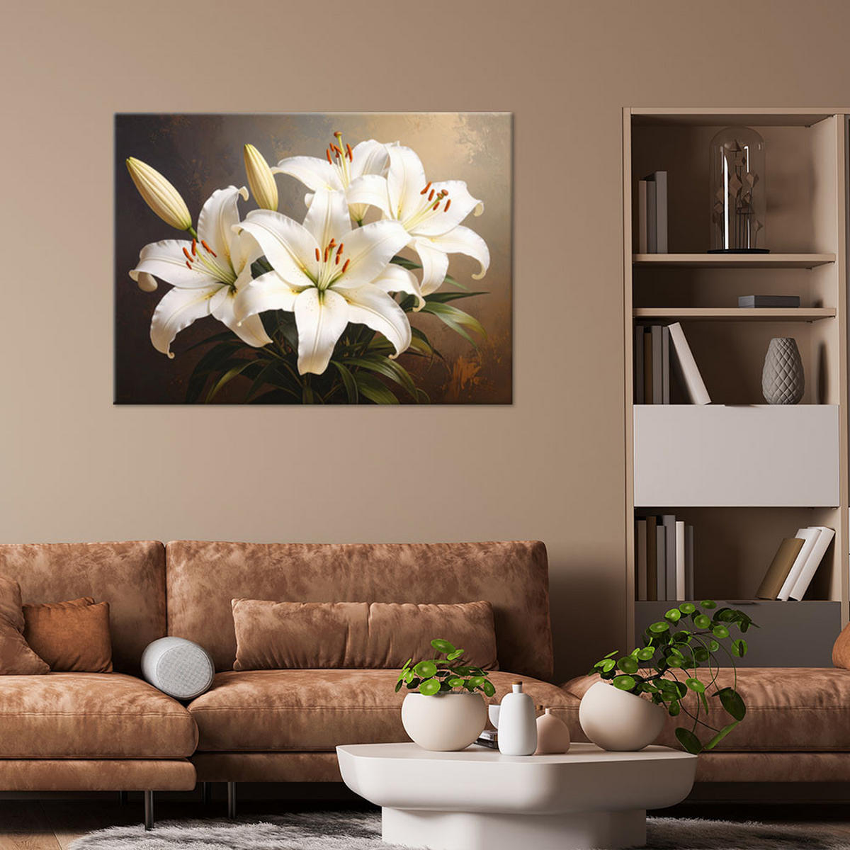 LEINWANDBILD Blumen 120x80cm - Braun, Textil (120/80cm) - Feeby