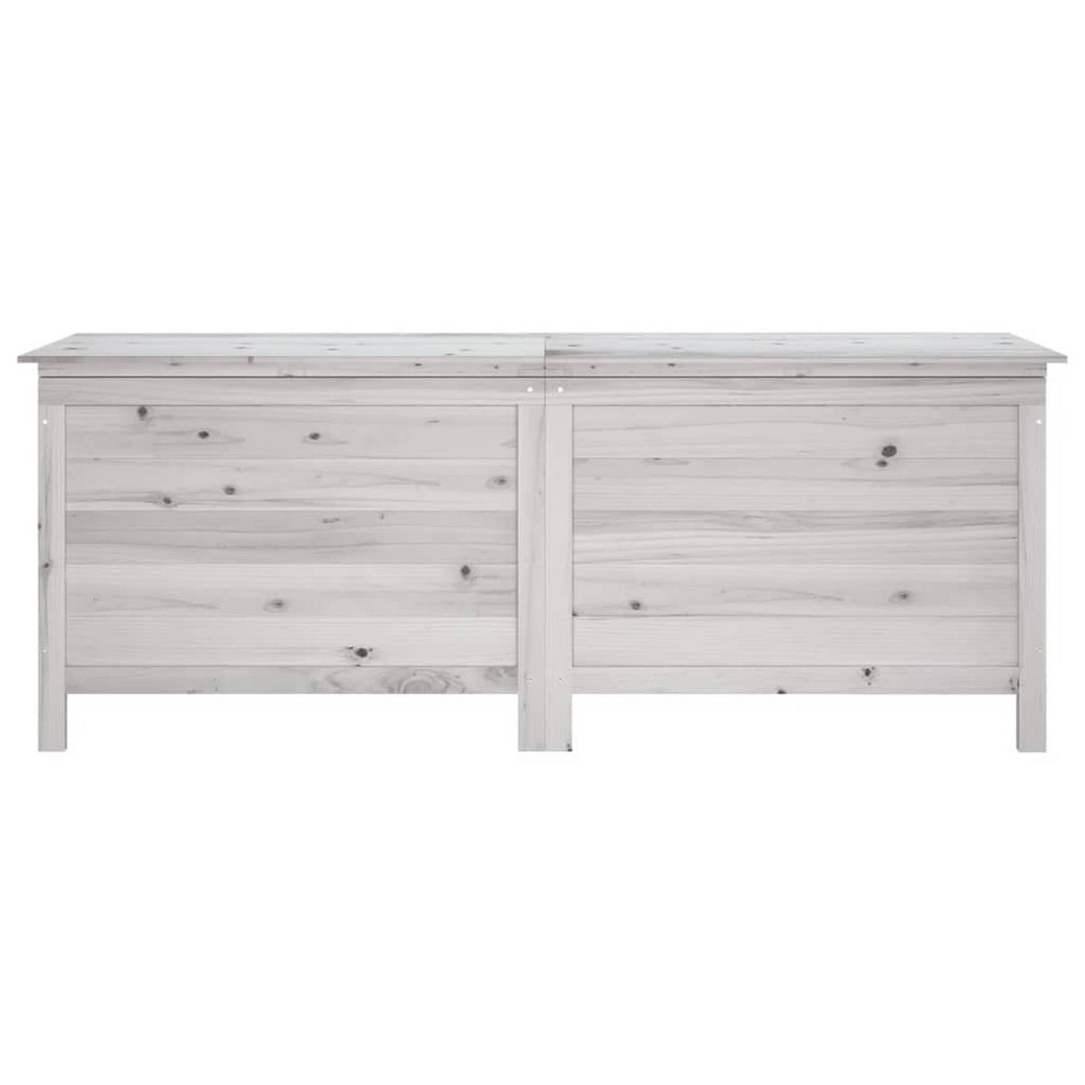 GARTENTRUHE Weiß 150x50x56,5 cm Massivholz Tanne - Weiß, Holzwerkstoff (150/56.5/50cm) - furnicato