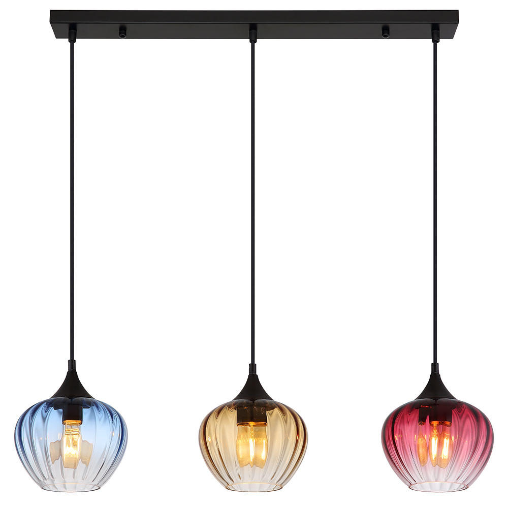 LED HÄNGELEUCHTE Metall Glas Bunt - Multicolor, Glas (80/18/150cm) - Globo Lighting